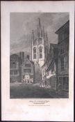 Northumberland View of Newcastle City Antique 223 Years-Old Steel-Engraving-134