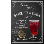 Snakebite & Black Drinks Of The Past & Present Pint- Shorts-Wine Metal Wall Art