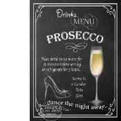 Prosecco Drinks Of The Past & Present Pint- Shorts-Wine Metal Wall Art