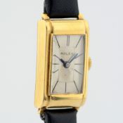 Rolex / Rectangular Extremely Rare Solid Gold Case - Lady's Yellow Gold Wristwatch