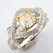 Natural Diamond 18K White Gold Ring