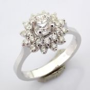 Natural Diamond 18K White Gold Ring