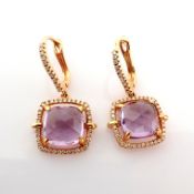 Natural Diamond 18K Rose/Pink Gold Earring