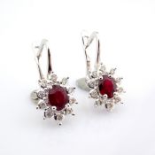 Natural Diamond 18K White Gold Earring