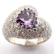 Natural Diamond 18K White Gold Ring