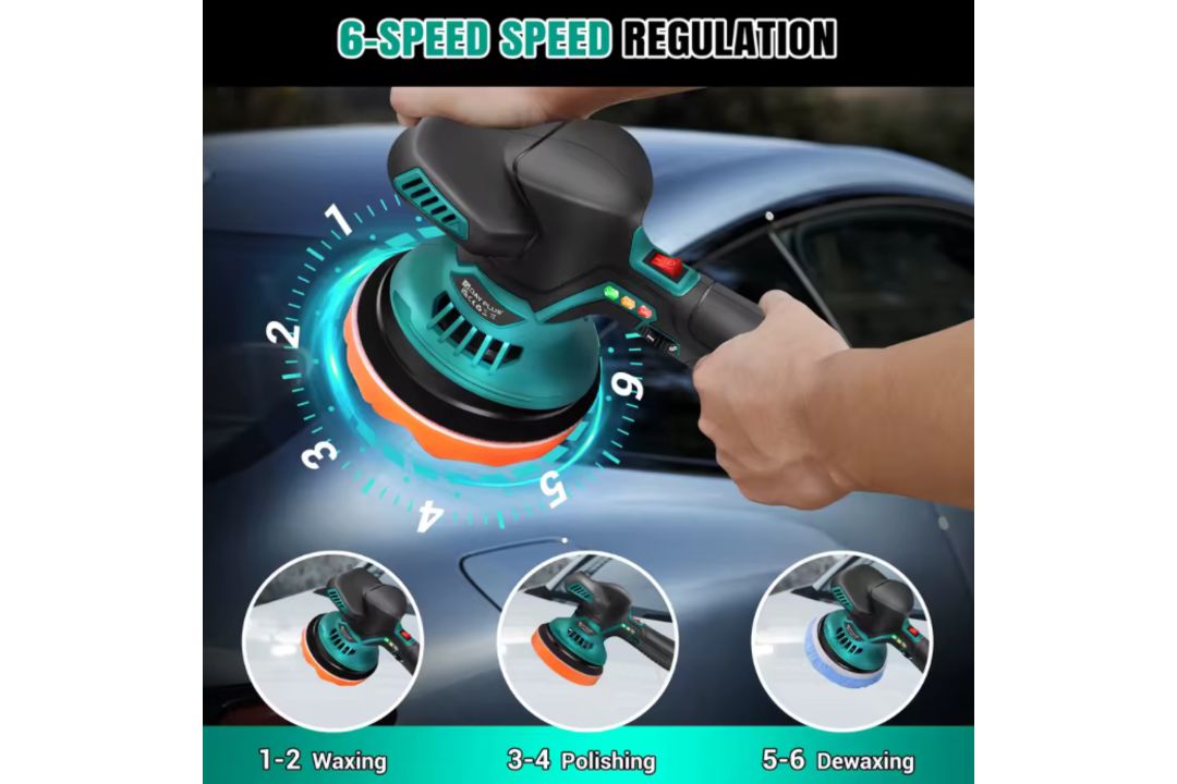 Cordless 12V Car Polisher Kit – Dual Battery, 8-Speed Buffer For Car Detailing & Scratch Repair - Image 3 of 6
