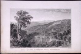 Carn Quarry Rickleigh Vale Devonshire Antique 193 Years-Old Steel-Engraving-19