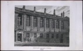 London Merchant Taylor’s School Antique 200 Years-Old Steel-Engraving-120