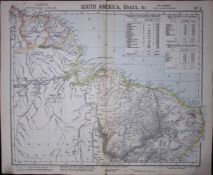 1883 Antique Coloured Letts Map South America Brazil, Dutch Guayana-18