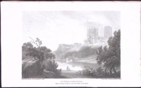 Durham View of The Cathedral Antique 223 Years-Old Steel-Engraving-145