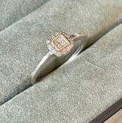 A 9ct White Gold & Diamond Cluster Ring With Valuation