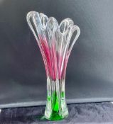 Stylish Large Red & Green Glass Vase