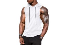 9 x Hooded Gym Tank Tops Bodybuilding Muscle Sleeveless T-Shirt RRP Â£276.30
