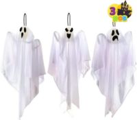 8 x Hanging Ghosts Pack of 3 - L26c