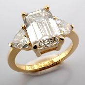 Emerald Cut Lab-Grown Diamond Ring - 3.92 Total Carat (IGI Certified)
