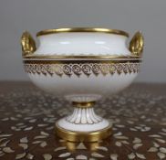 19th Century English White & Gilt Two-Handled Porcelain Urn