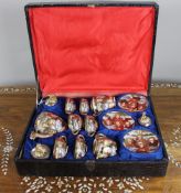 Japanese Moriage Dragonware Tea Set with Arhats â€“ c.1950, Original Case
