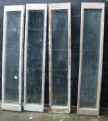 Set of 4 Vintage Carved Wood Bevelled Glazed Hinged Doors