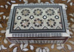 Decorative Inlaid Mother-of-Pearl and Bone Box
