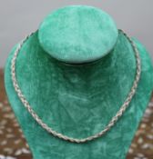 Vintage Sterling Silver Plaited Rope-Link Necklace