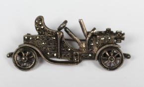 Vintage Silver & Marcasite Motor Car Brooch