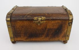 Small Vintage Wooden Box in Treasure Chest Style