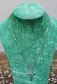 Vintage Sterling Silver Crucifix Necklace