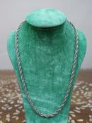 Vintage Sterling Silver Rope Chain Necklace