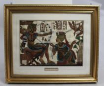 Egyptian painted papyrus artwork