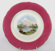 Victorian Staffordshire Cabinet Plate â€“ Hand Painted Italianate c.1850