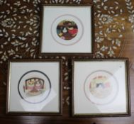 Collection of 3 Small Linda Jane Smith Cat Prints Framed