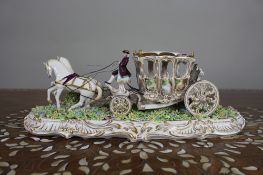 Italian Decorative Porcelain Carriage by Luigi Fabris