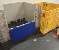 COLLECTION ONLY - 4x folding plastic pallets boxes / stillages plus spare parts