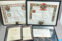 5-teiliges Konvolut von Urkunden (Vatikan, 18./19. Jh.)