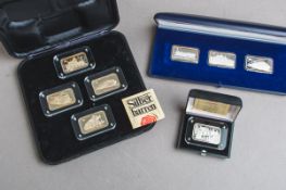 8-teiliges Konvolut von Silberbarren