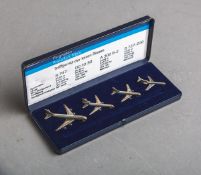 4-teiliges Konvolut von Silber-Flugzeugen