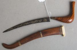 Badik Rencong / Messer (wohl Malaysia, um 1900)