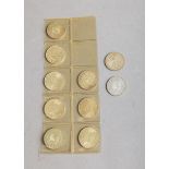 10-teiliges Konvolut von 5-DM-Münzen (BRD)