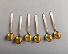 6-teiliges Set von Mokkalöffeln 925 Sterlingsilber (50/60er J.)