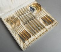 18-teiliges Set von Besteck 800 Silber (20er J., Art déco)
