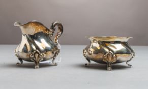 Sahnegießer und Zuckerschale 925 Sterlingsilber