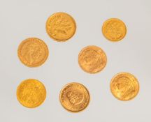 7-teiliges Konvolut von Goldmünzen