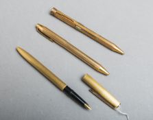 3-teiliges Konvolut von Füllfederhalter u. Kugelschreibern