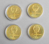 4-teiliges Set von 1-Yuan-Gedenkmünzen (China, 1980)