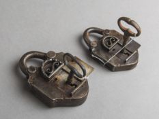 2-teiliges Konvolut von historischen Vorhängeschlössern (18./19. Jh.)