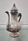 Große Silber-Mokkakanne (wohl 1. Hälfte 19. Jh.)