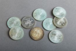 9-teiliges Konvolut von 10-DM-Sondermünzen (BRD)