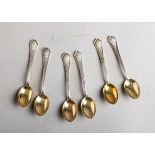 6-teiliges Set von Mokkalöffeln 800 Silber