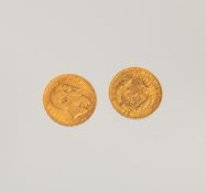 2-teiliges Set von Goldmünzen 