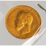 10 Rubel-Goldmünze "Zar Nikolaus II." (Russisches Kaiserreich, 1911)